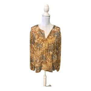 George Brown Paisley Sheer Blouse Size XL
